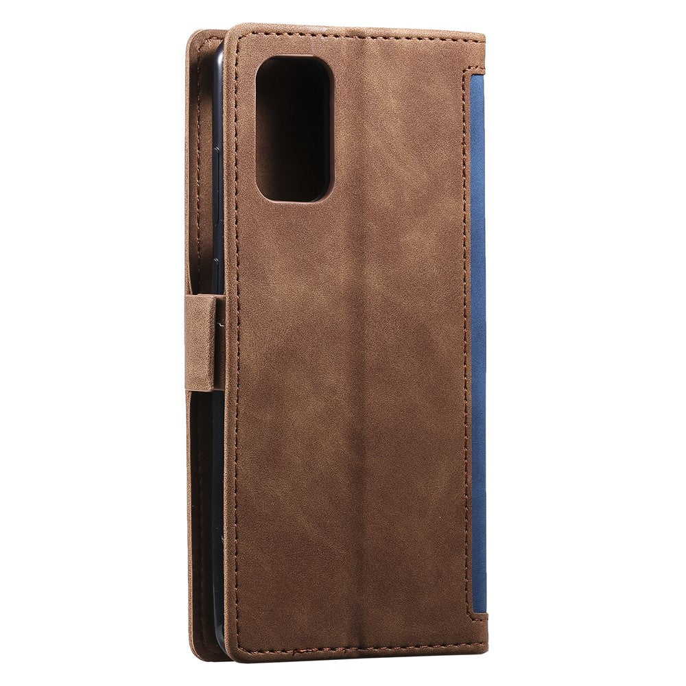 Vintage Splicing Style Wallet Stand Leather Phone Cover for Samsung Galaxy S20 Plus