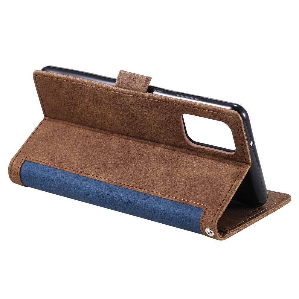 Vintage Splicing Style Wallet Stand Leather Phone Cover for Samsung Galaxy S20 Plus