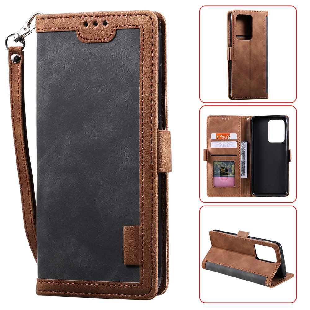 Vintage Splicing Style Wallet Stand Flip Leather Case for Samsung Galaxy S20 Ultra