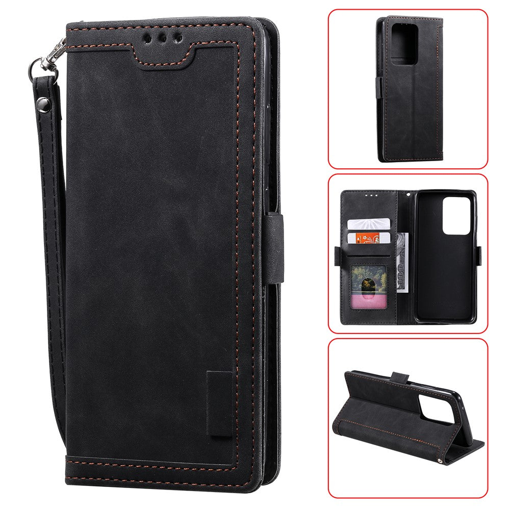 Vintage Splicing Style Wallet Stand Flip Leather Case for Samsung Galaxy S20 Ultra