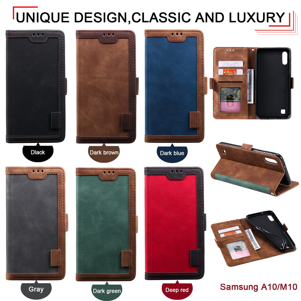 Retro patchwork-læderetui til Samsung Galaxy A10