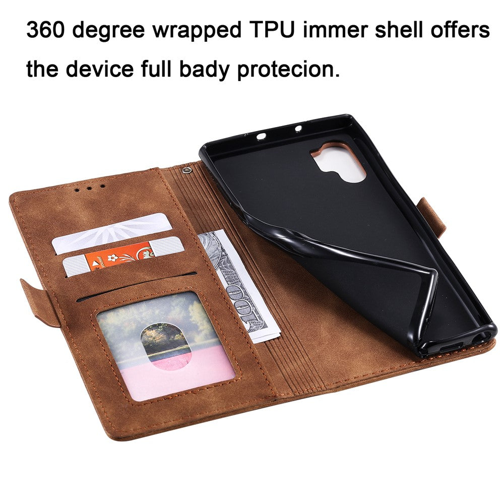 Retro læder-telefoncover med syninger til Samsung Galaxy Note 10 Pro