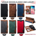 Retro læder-telefoncover med syninger til Samsung Galaxy Note 10 Pro
