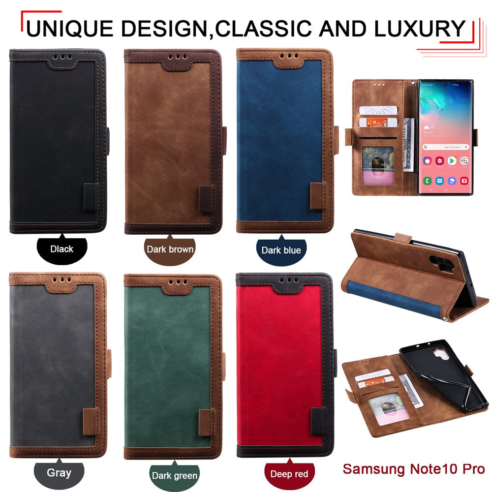 Retro læder-telefoncover med syninger til Samsung Galaxy Note 10 Pro