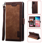 Retro læder-telefoncover med syninger til Samsung Galaxy Note 10 Pro