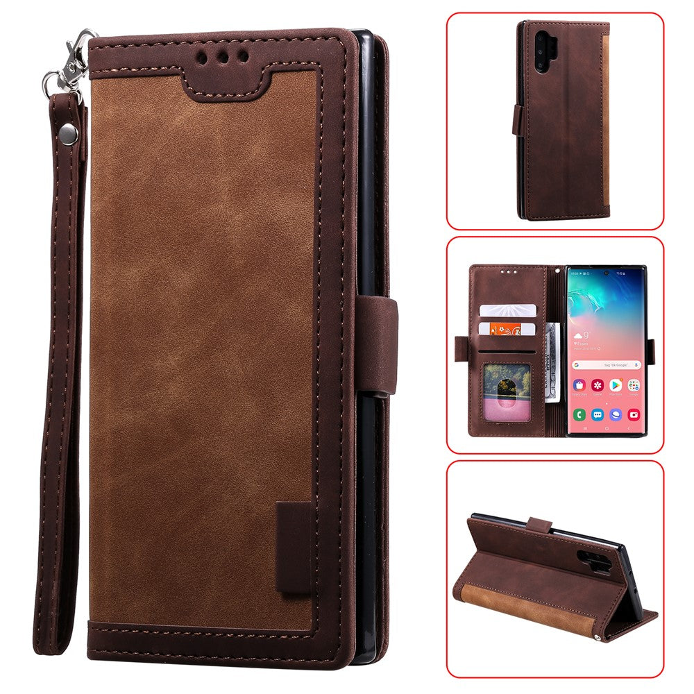Retro læder-telefoncover med syninger til Samsung Galaxy Note 10 Pro