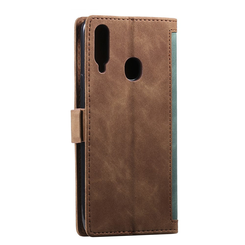 Vintage Splicing Style Wallet Stand Leather Flip Phone Case for Samsung Galaxy A20s