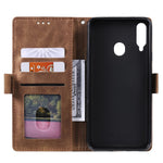 Vintage Splicing Style Wallet Stand Leather Flip Phone Case for Samsung Galaxy A20s