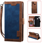 Vintage Splicing Style Wallet Stand Leather Flip Phone Case for Samsung Galaxy A20s