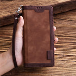Vintage Pung i Sammenføjningsstil Stativ Etui i Læder til Samsung Galaxy A20e