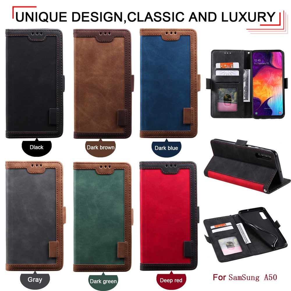 Special Retro Splicing Leather Shell for Samsung Galaxy A50/A50s/A30s