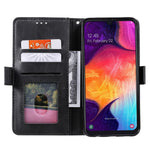 Vintage Splicing Style Wallet Stand Leather Flip Phone Cover for Samsung Galaxy A70