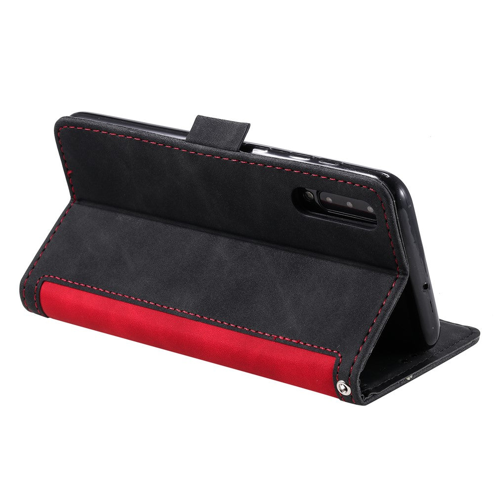 Vintage Splicing Style Wallet Stand Leather Flip Phone Cover for Samsung Galaxy A70