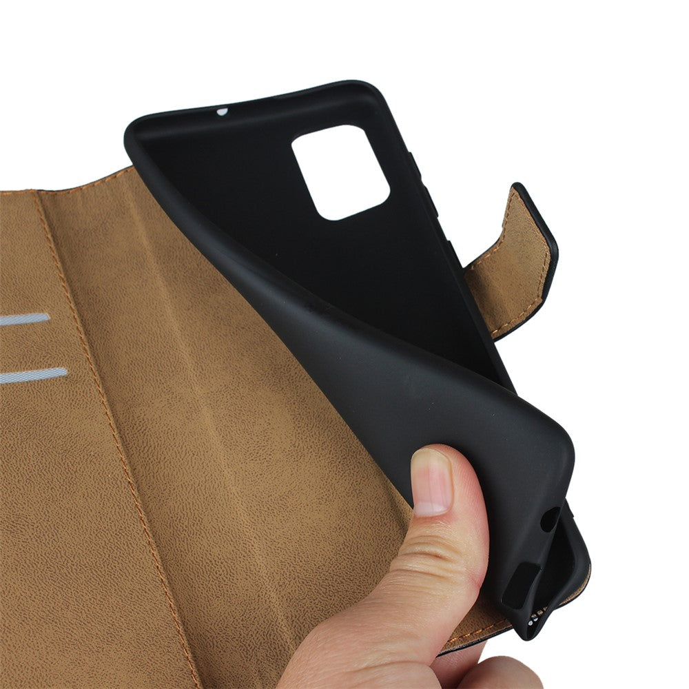 Ægte Læder Pung Stativ Mobiltelefon Cover til Samsung Galaxy A51 5G