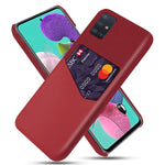 Tyg + PU-läderbelagt PC-skal med kortplats för Samsung Galaxy A71