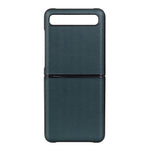 Anti-Drop Genuine Leather Coated PC Cell Phone Back Cover Shell for Samsung Galaxy Z Flip
