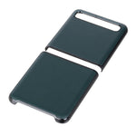 Anti-Drop Genuine Leather Coated PC Cell Phone Back Cover Shell for Samsung Galaxy Z Flip