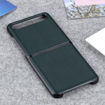 Anti-Drop Genuine Leather Coated PC Cell Phone Back Cover Shell for Samsung Galaxy Z Flip