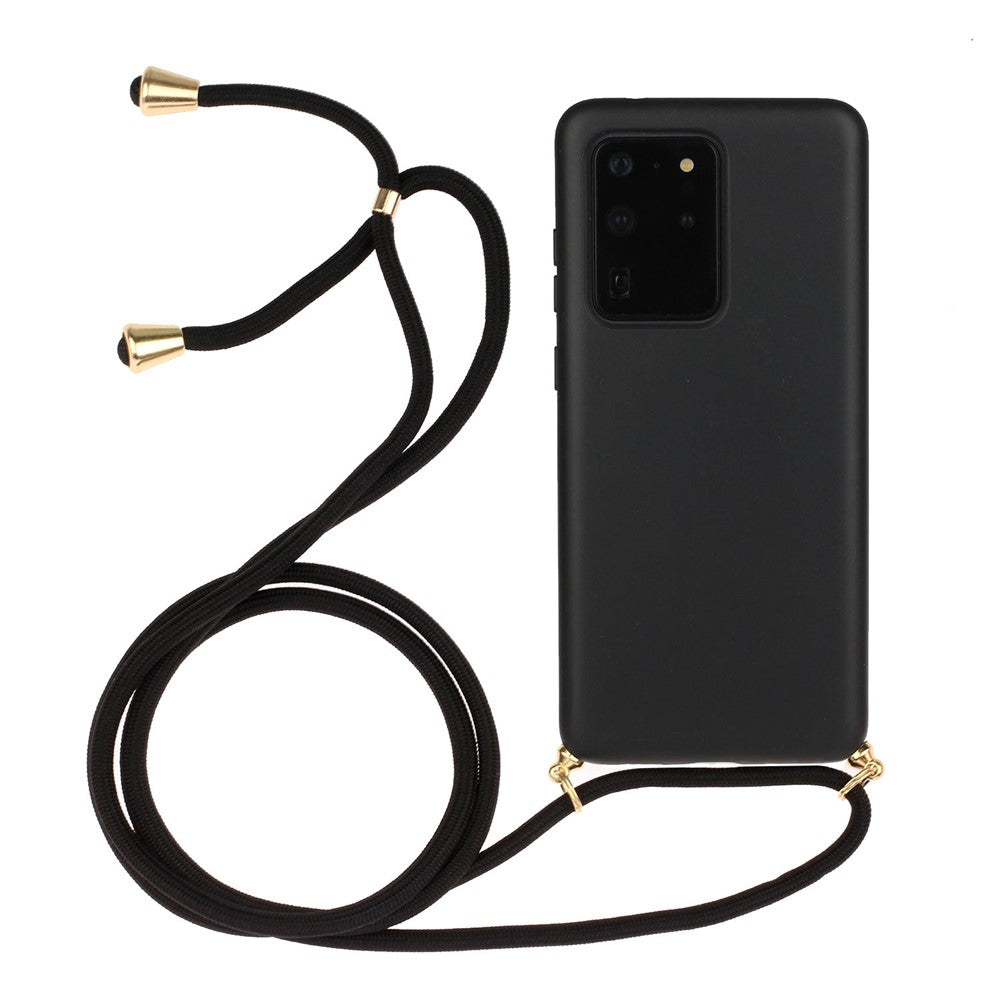Eco-Friendly Natural Wheat Straw Soft TPU Phone Case with Multi-function Strap for Samsung Galaxy S20 Ultra