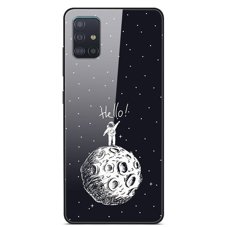 Mönstertryck Glas + TPU + PC Kombinationsskyddsskal för Samsung Galaxy A51