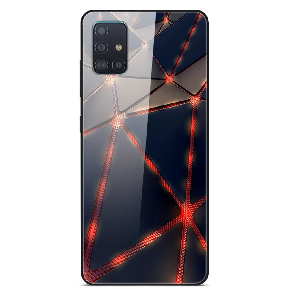 Mönstertryck Glas + TPU + PC Kombinationsskyddsskal för Samsung Galaxy A51