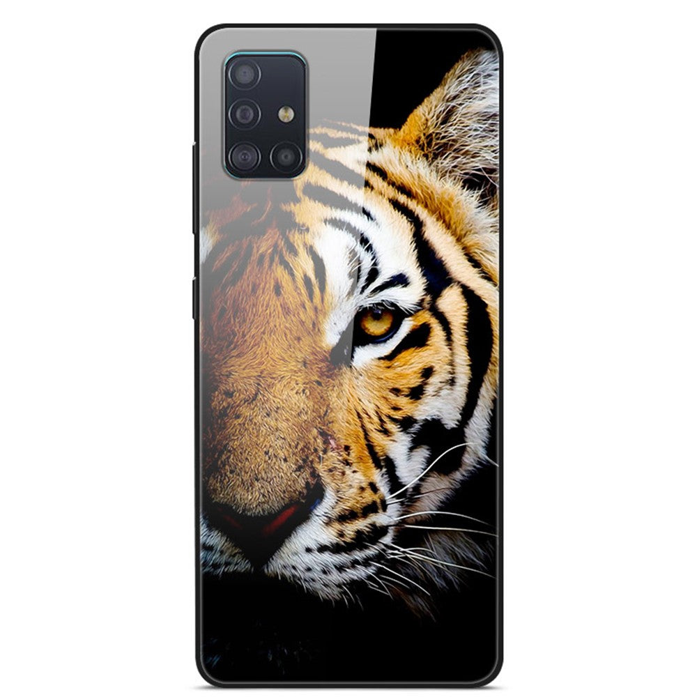 Mönstertryck Glas + TPU + PC Kombinationsskyddsskal för Samsung Galaxy A51