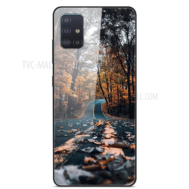 Mönstertryck Glas + TPU + PC Kombinationsskyddsskal för Samsung Galaxy A51
