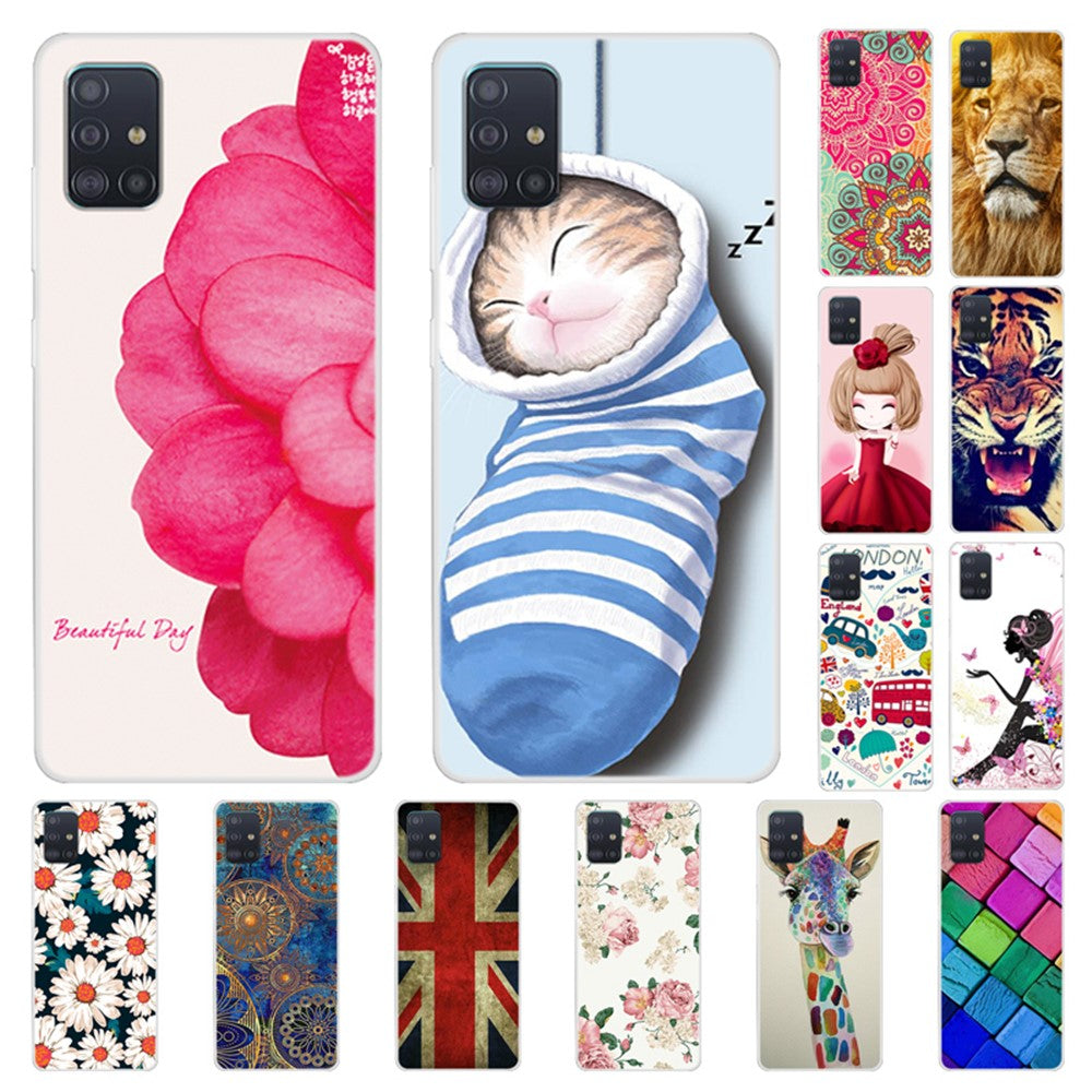 Mönstertryck Mjukt TPU Skyddsskal för Samsung Galaxy A51