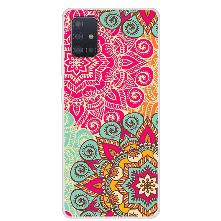 Mönstertryck Mjukt TPU Skyddsskal för Samsung Galaxy A51