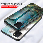 Telefoncover med marmoråremønster i hærdet glas PC + TPU til Samsung Galaxy A81/Note 10 Lite