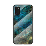 Marble Pattern Tempered Glass Case PC TPU Hybrid Shell for Samsung Galaxy A41 (Global Version)