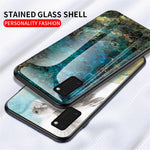 Marble Pattern Tempered Glass Case PC TPU Hybrid Shell for Samsung Galaxy A41 (Global Version)