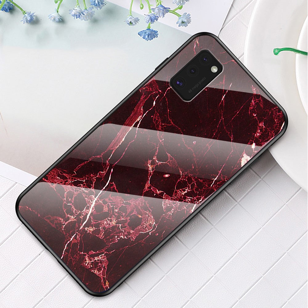 Marmormönster Härdat Glasskal PC TPU Hybridskal för Samsung Galaxy A41 (Global Version)
