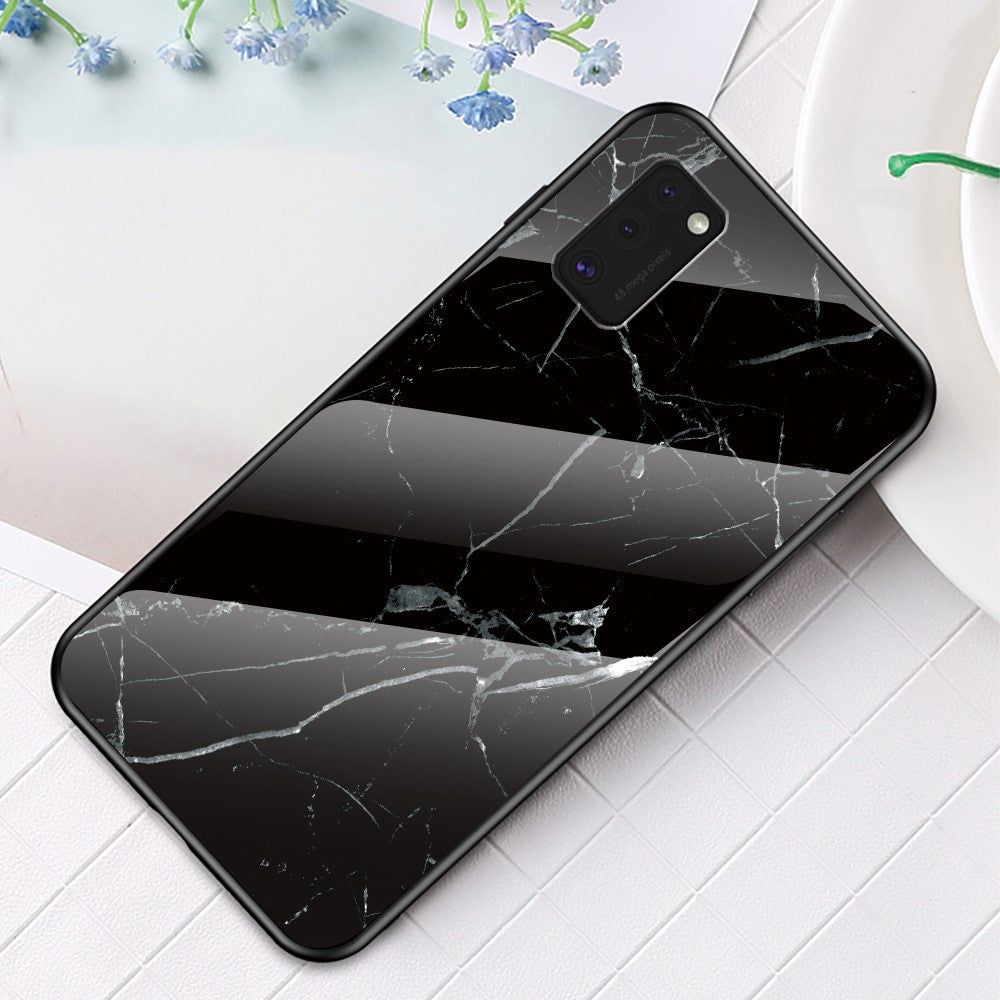 Marmormönster Härdat Glasskal PC TPU Hybridskal för Samsung Galaxy A41 (Global Version)