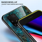 Marmor Tekstur Beskyttende Hærdet Glas + PC + TPU Combo Cover til Samsung Galaxy A91/S10 Lite