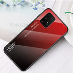 Gradientfärgat härdat glas + PC + TPU-skal för Samsung Galaxy A91/S10 Lite