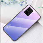 Gradientfärgat härdat glas + PC + TPU-skal för Samsung Galaxy A91/S10 Lite