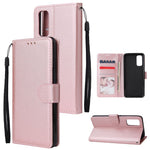 PU Leather Wallet Cell Phone Case with Lanyard Shell for Samsung Galaxy S20 4G/S20 5G