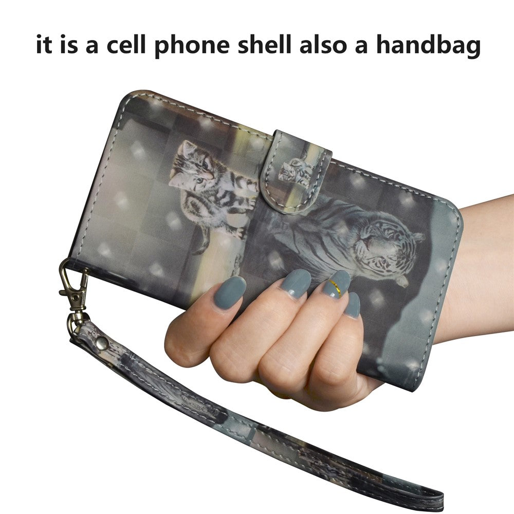 Light Spot Decor Mønstret Læderpung Etui med Stand til Samsung Galaxy A91/S10 Lite