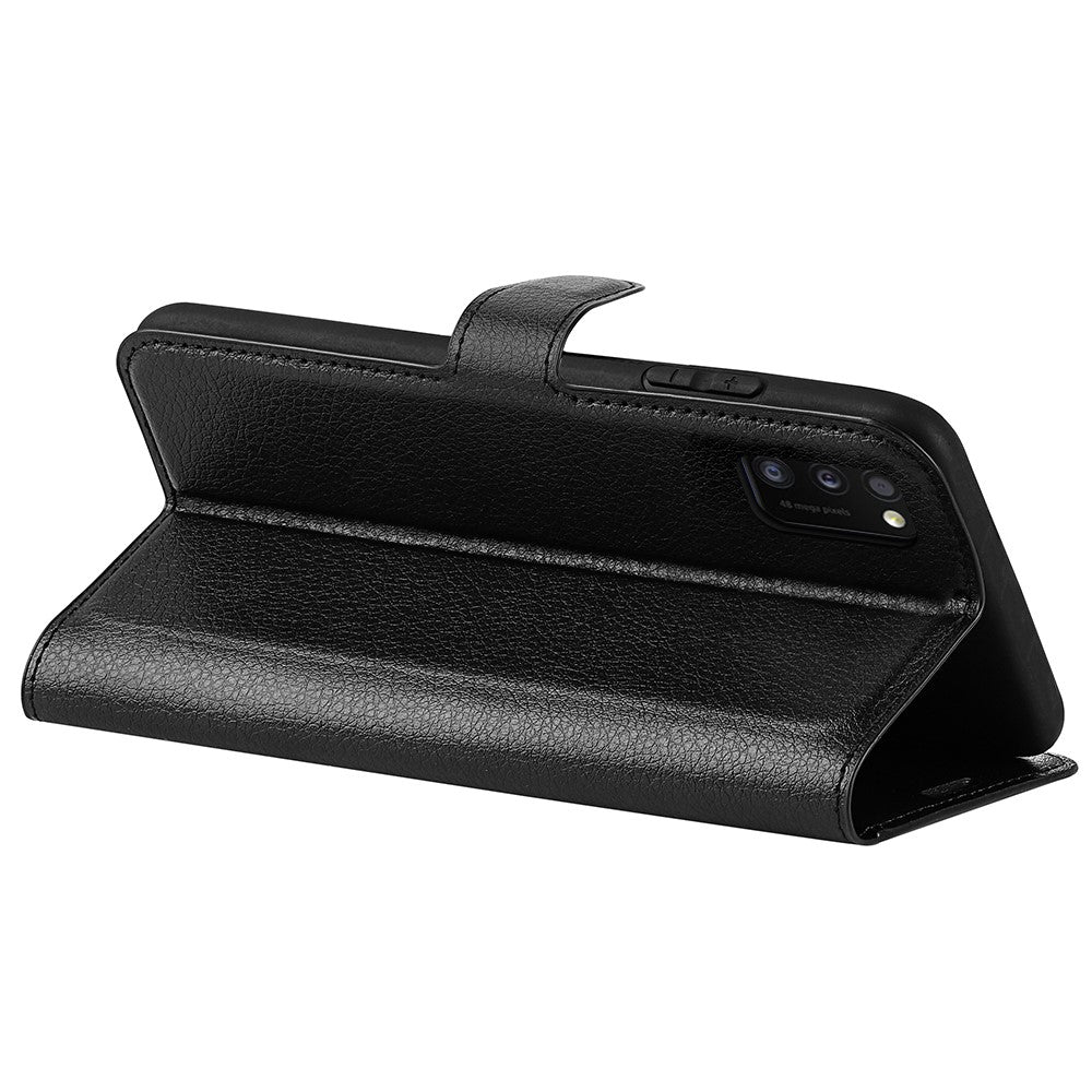 Litchi Texture PU Leather Magnetic Flip Stand Wallet Phone Case for Galaxy A41 (Global Version)