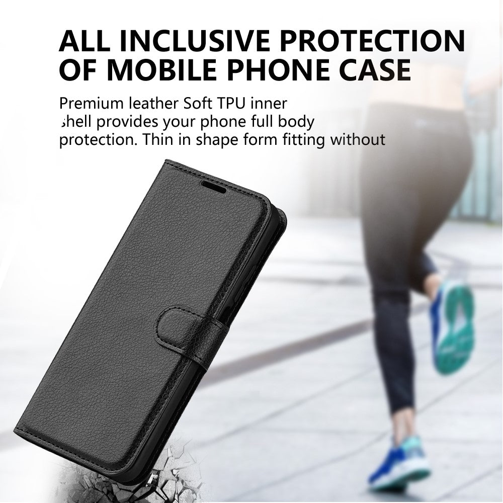 Litchi Texture PU Leather Magnetic Flip Stand Wallet Phone Case for Galaxy A41 (Global Version)