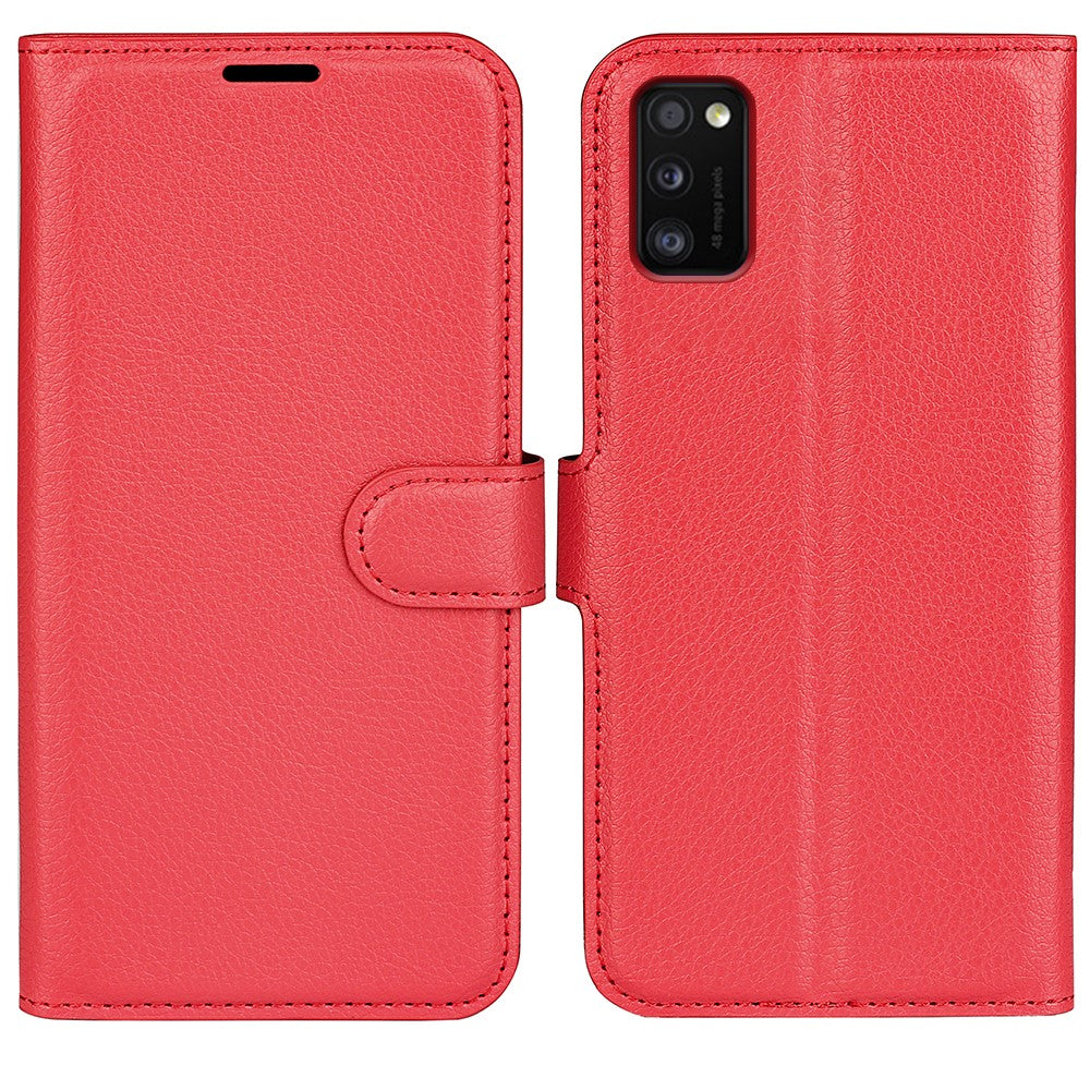 Litchi Texture PU Leather Magnetic Flip Stand Wallet Phone Case for Galaxy A41 (Global Version)