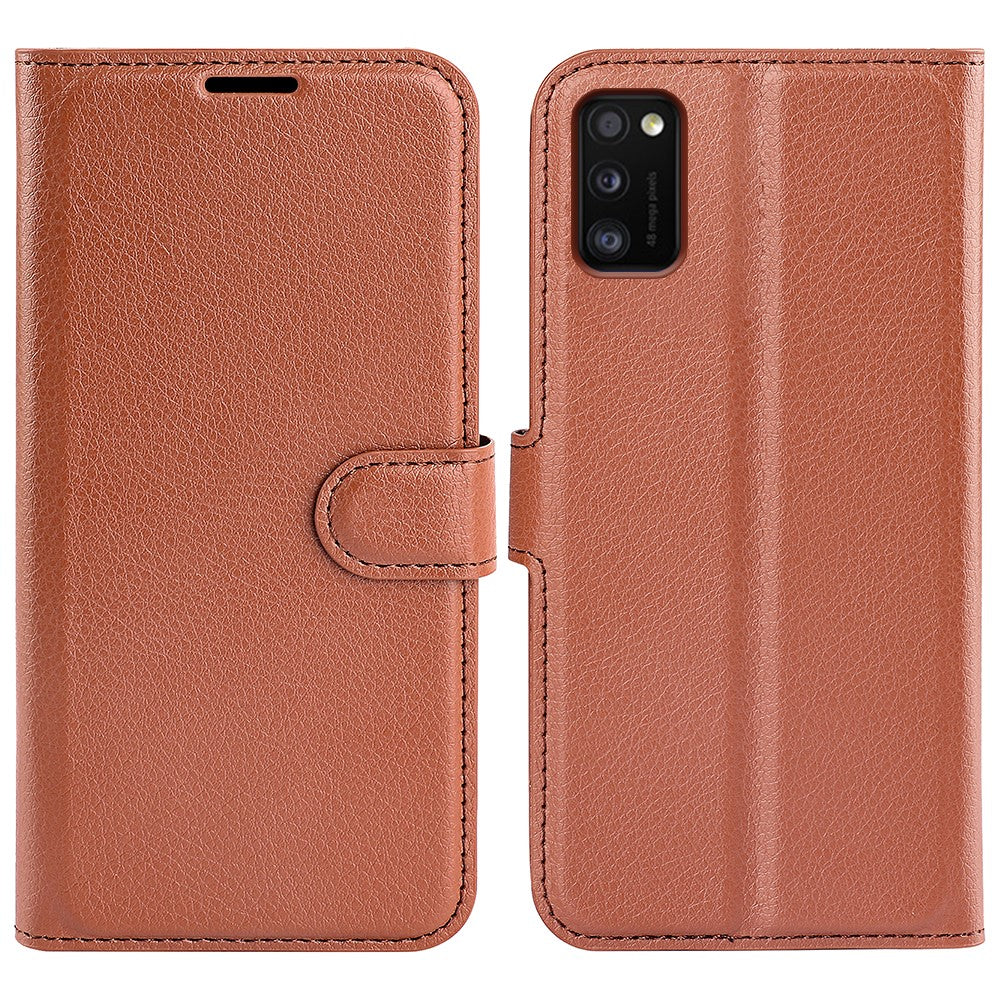 Litchi Texture PU Leather Magnetic Flip Stand Wallet Phone Case for Galaxy A41 (Global Version)