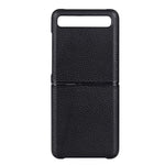 Litchi Texture Genuine Leather Skin Coated PC Cell Phone Case for Samsung Galaxy Z Flip