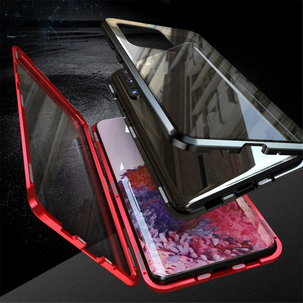 Phone Case Magnetic Frame + Tempered Glass Full Covering Phone Shell for Samsung Galaxy S20 Ultra