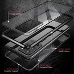 Phone Case Magnetic Frame + Tempered Glass Full Covering Phone Shell for Samsung Galaxy S20 Ultra