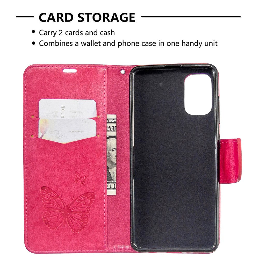Imprint Butterfly Special PU læder telefoncover til Samsung Galaxy A41 (global version)