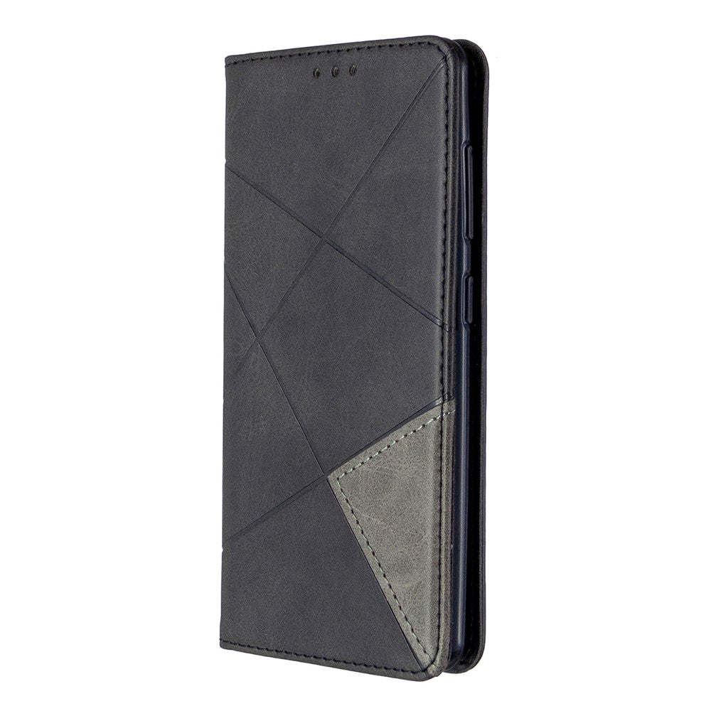 Geometric Leather Phone Case Card Holder Shell for Samsung Galaxy A41 (Global Version)