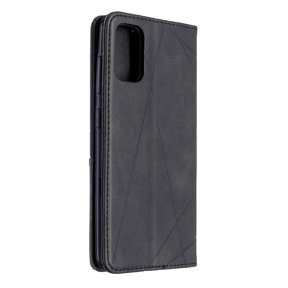 Geometric Leather Phone Case Card Holder Shell for Samsung Galaxy A41 (Global Version)