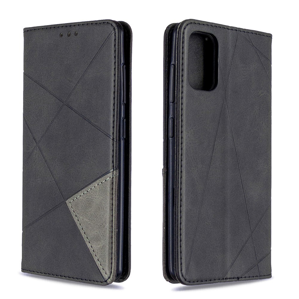Geometric Leather Phone Case Card Holder Shell for Samsung Galaxy A41 (Global Version)